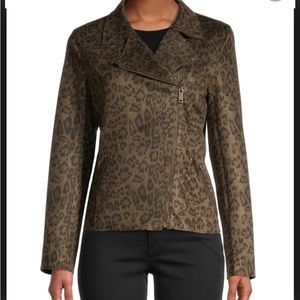 Catherine Malandrino Animal Print Faux Suede Jacket NWT Large